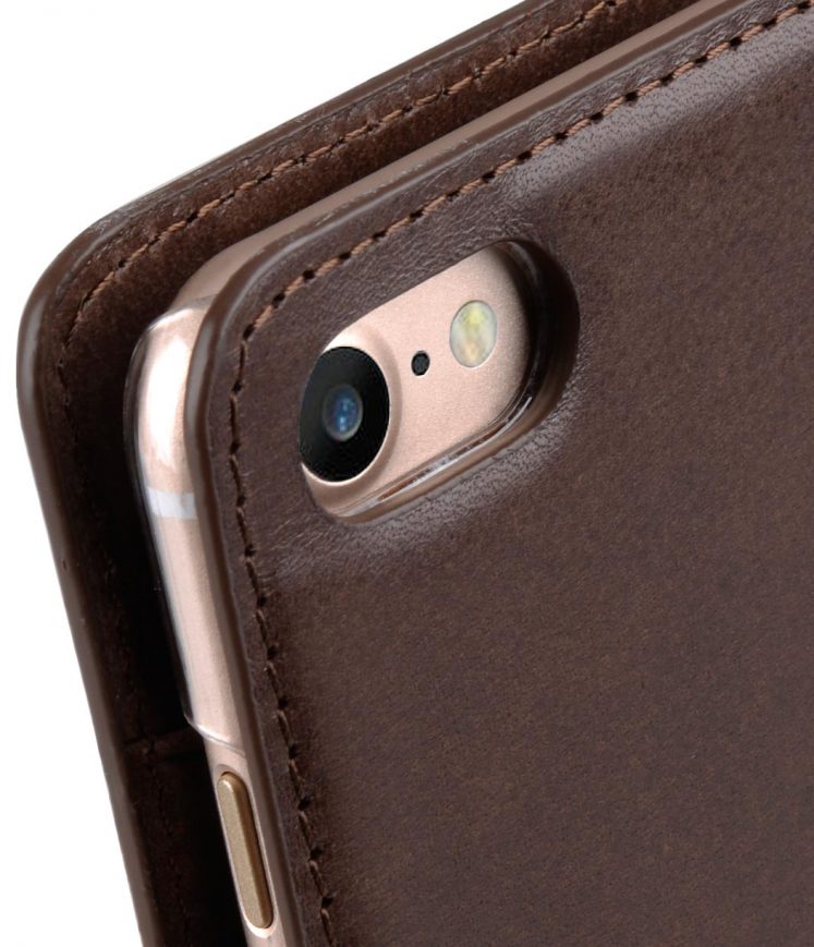 Melkco Premium Cowhide Leather Herman Series Book Style Case for Apple iPhone 7 (4.7") (Brown)