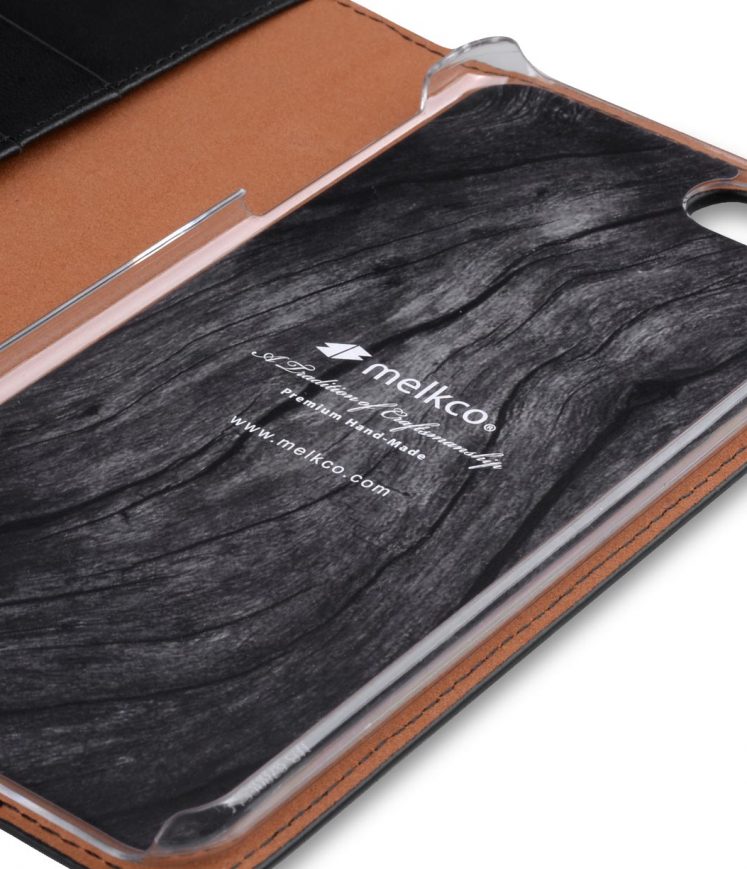 Melkco Premium Cowhide Leather Herman Series Book Style Case for Apple iPhone 7 Plus (5.5") (Black)