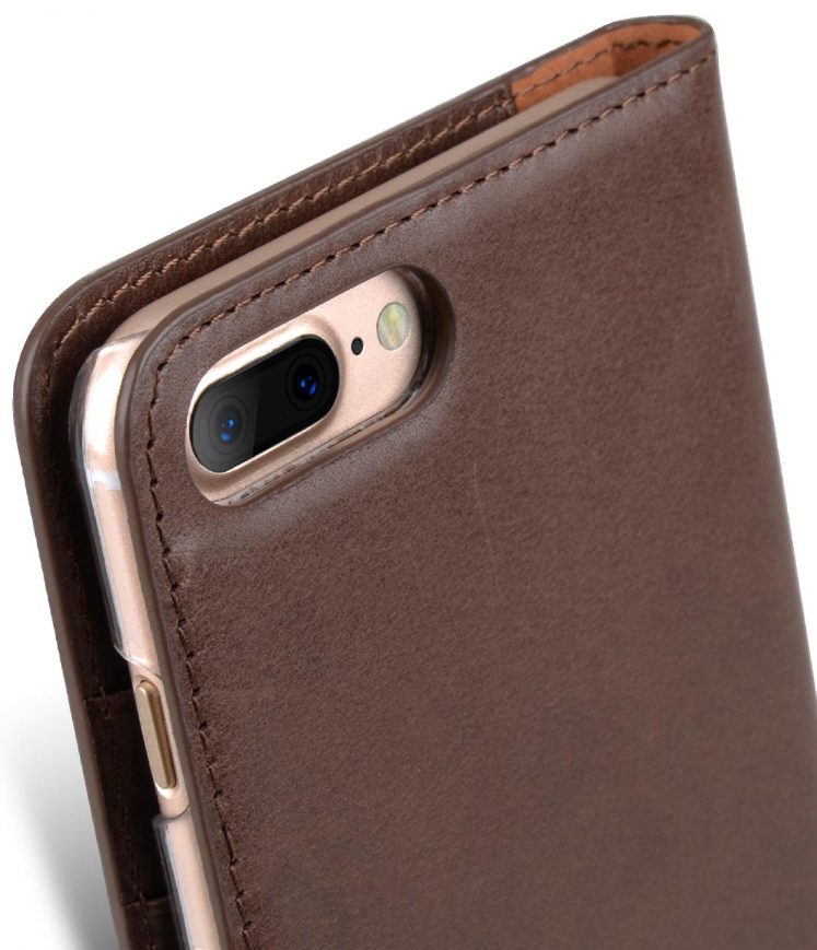 Melkco Premium Cowhide Leather Herman Series Book Style Case for Apple iPhone 7 Plus (5.5") (Brown)