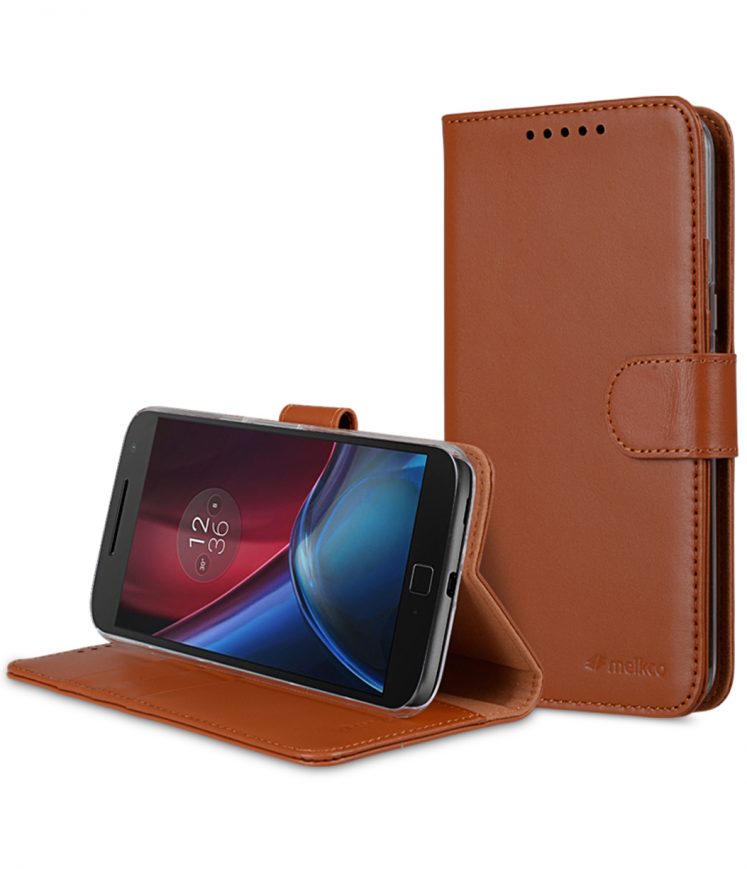 Melkco Premium Genuine Leather Case for Motorola Moto G4 / G4 Plus - Wallet Book Type With Stand Function