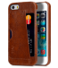 Genuine Leather Card Slot Snap Cover For IPhone SE - Vintage Brown
