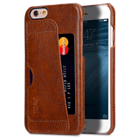Genuine Leather Card Slot Snap Cover For Iphone 6s (4.7) - Vintage Brown