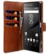 Sony Experia Z5 Genuine Leather Case - Folio Stand Book Type (Vintage Brown)