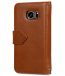 Vetti Craft Genuine Leather Wallets Book With Coin Case for Samsung Galaxy S7 - Brown Wax