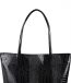 Francpod Camche Series Crocodile Pattern PU Leather Tote Bag - (Black)