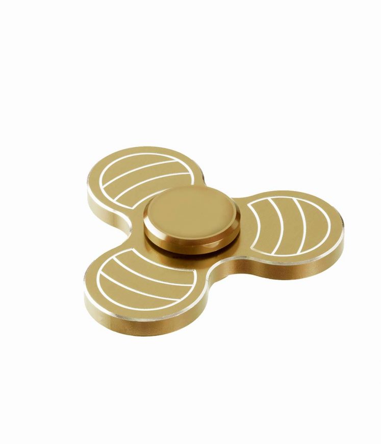 i-mee Carving Tri-Bar Metal Fidget Spinner - (Gold)