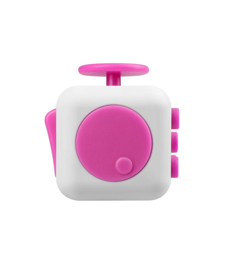 i-mee Stress Relief Fidget Cube - (White/Rose Red)