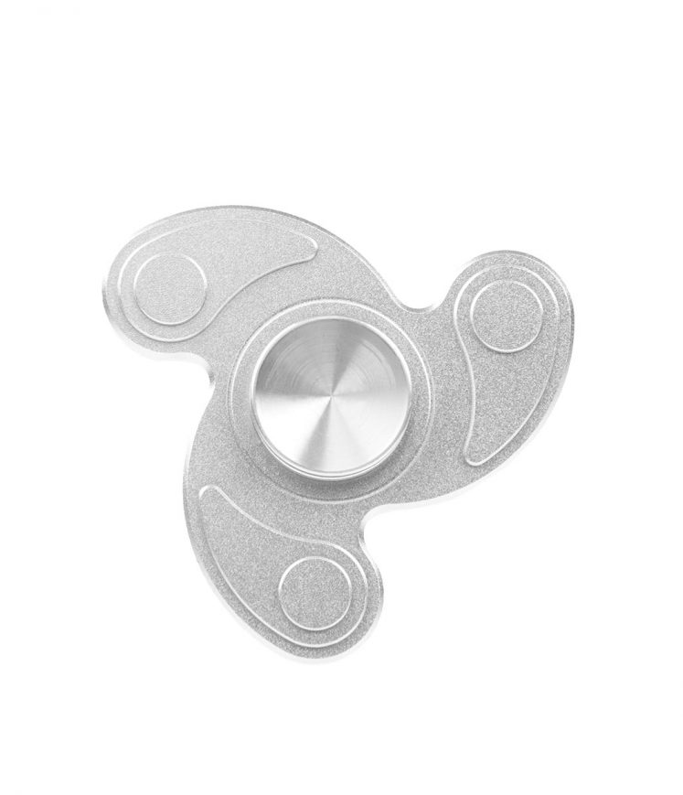 i-mee Swirl Tri-Bar Metal Fidget Spinner - (Silver)