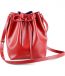 Melkco Fashion Purden Bucket Bag in Cross pattern Genuine leather (Red)