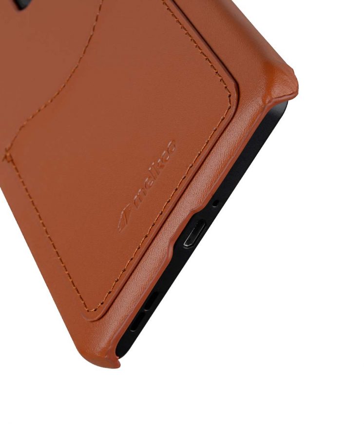 Premium Leather Card Slot Snap Cover for Nokia 6 - (Brown CH) Ver.2