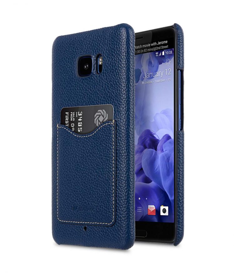 Premium Leather Card Slot Snap Back Cover for HTC U Ultra -Ver.2