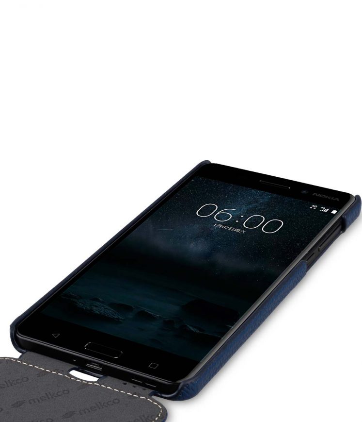 Premium Leather Case for Nokia 6 - Jacka Type (Dark Blue LC)