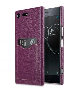 Premium Leather Snap Card Slot Back Cover for Sony Xperia XZ Premium - Ver.2