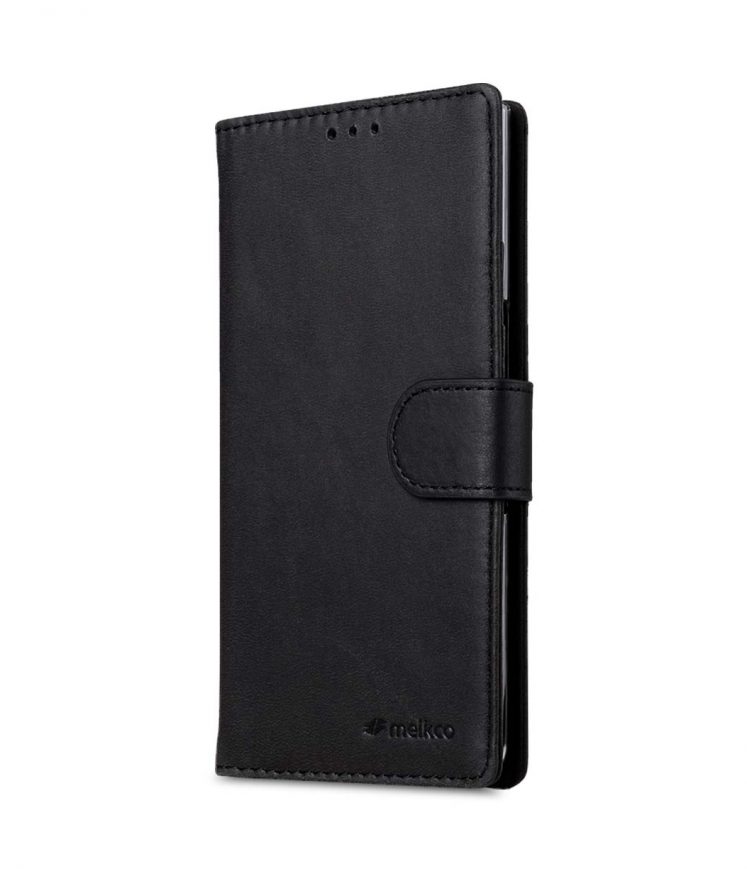 Premium Leather Case for BlackBerry KEYone - Wallet Book Clear Type Stand (Vintage Black)