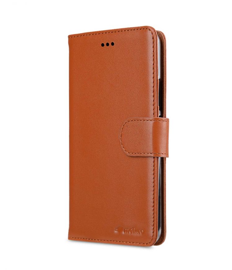 Premium Leather Case for HTC U11 - Wallet Book Clear Type Stand (Brown CH)