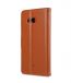 Premium Leather Case for HTC U11 - Wallet Book Clear Type Stand (Brown CH)