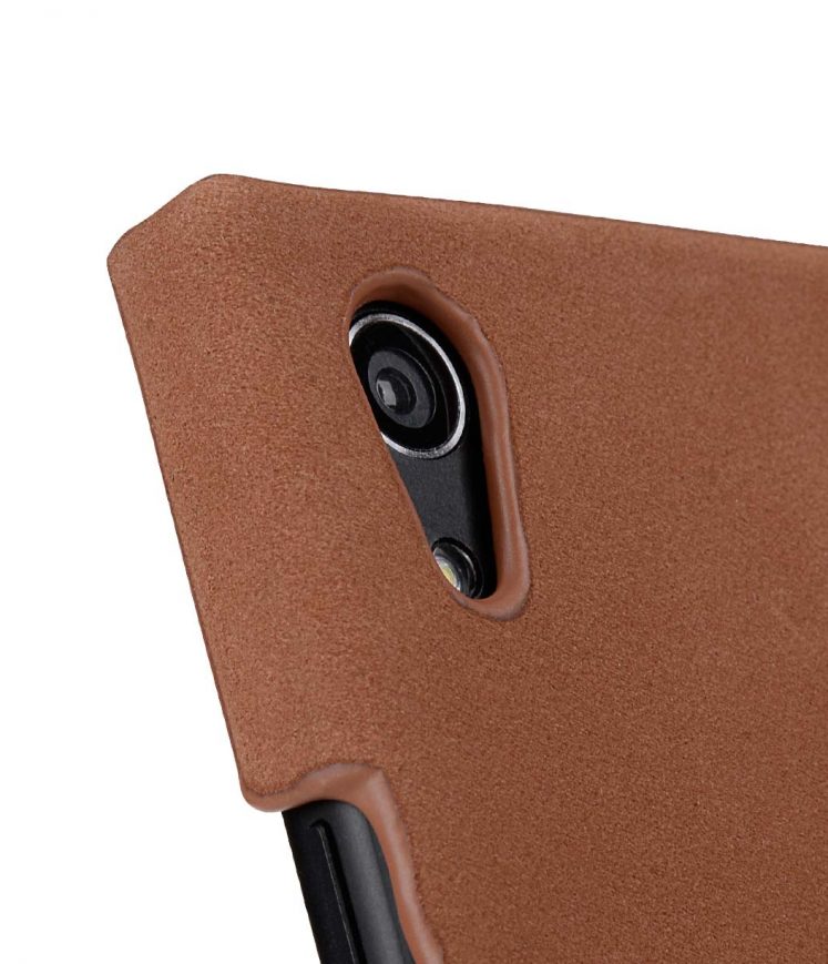 Premium Leather Snap Cover for Sony Xperia XA1 - (Classic Vintage Brown)