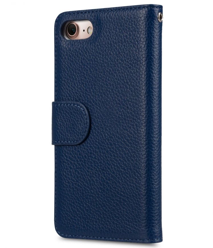 Melkco Premium Leather Case for Apple iPhone 7 (4.7") - Wallet Book ID Slot Type (Dark Blue LC)