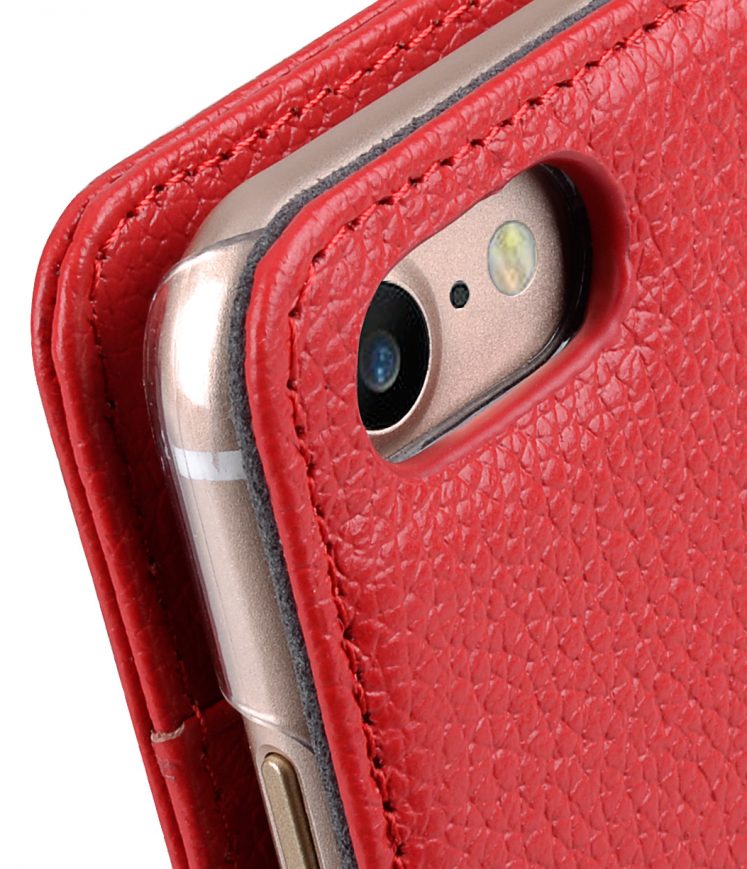Melkco Premium Leather Case for Apple iPhone 7 / 8 (4.7") - Wallet Book ID Slot Type (Red LC)