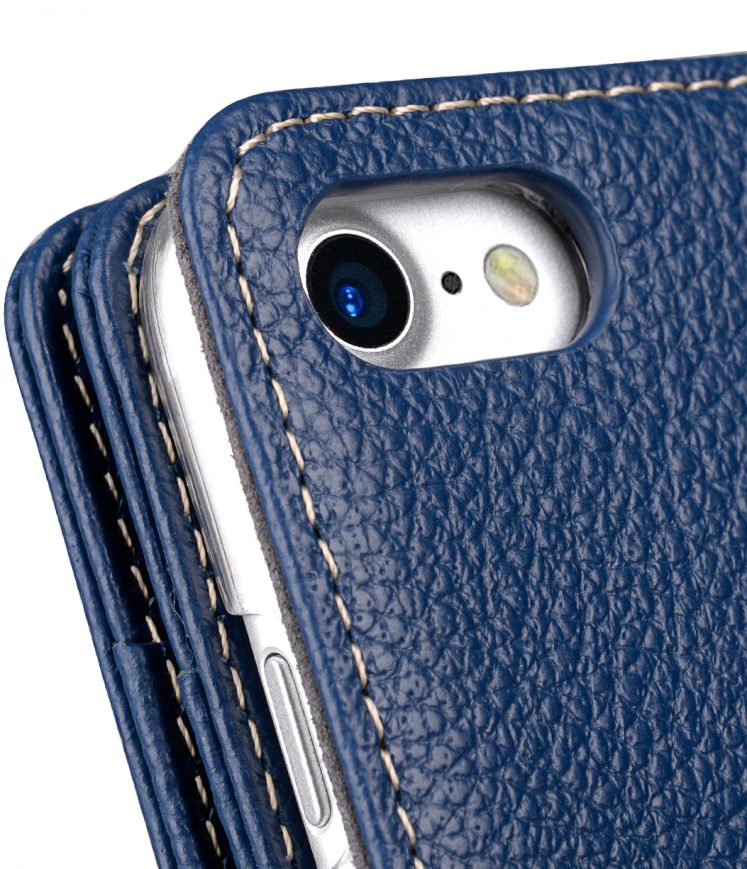 Melkco Premium Leather Case for Apple iPhone 7 / 8 (4.7") - Wallet Plus Book Type (Dark Blue LC)