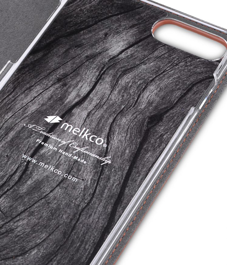 Melkco Premium Leather Case for Apple iPhone 7 / 8 Plus(5.5") - Wallet Plus Book Type (Orange Brown)