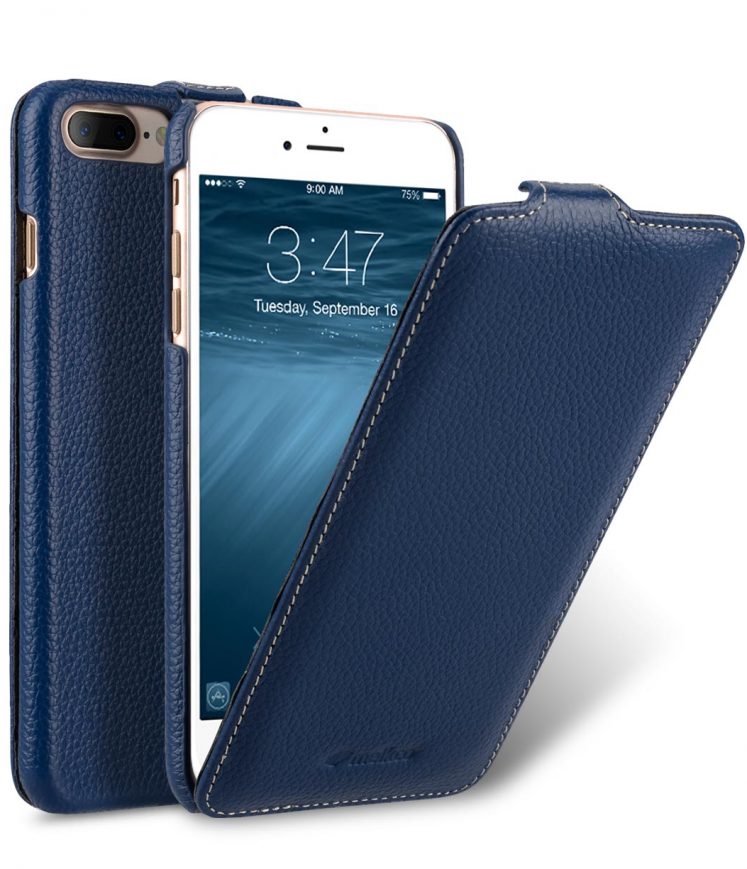 Melkco Premium Leather Case for Apple iPhone 7 / 8 Plus (5.5") - Jacka Type (Dark Blue LC)