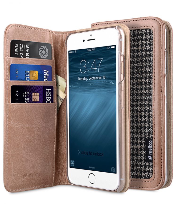 Melkco Premium Cow Leather Flip Folio Case Heritage Series (Swallow Collection) Book Style for iPhone 6 - 4.7" Case