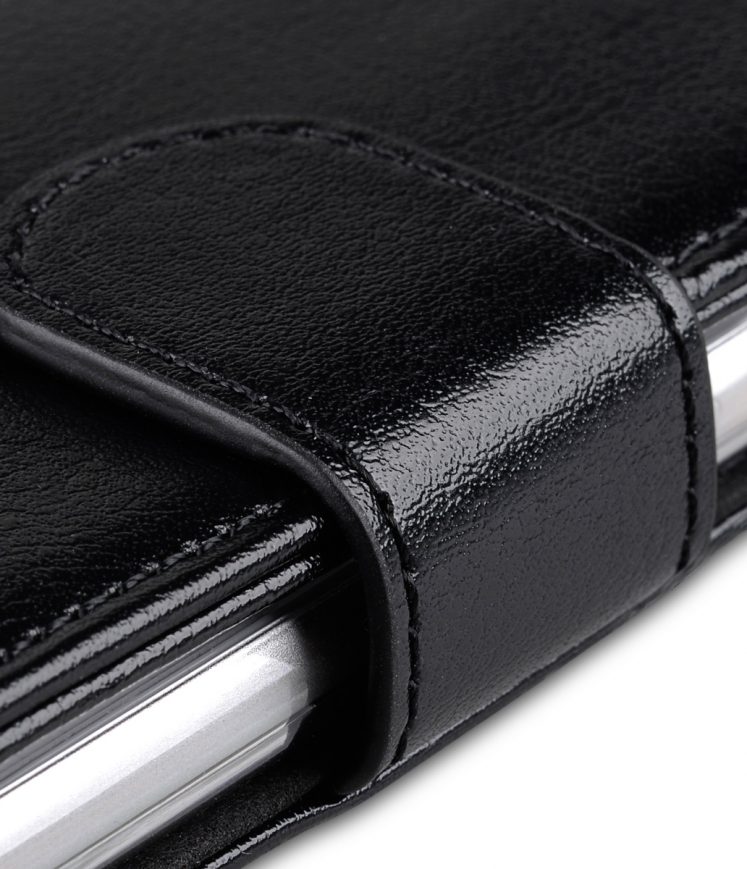 Genuine Leather Folio Stand Book Type Case For Apple iphone 7 (4.7") - Vintage Black