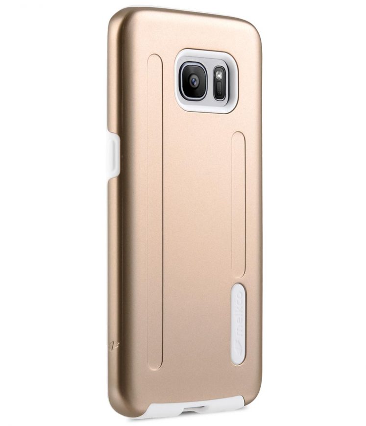Kubalt double layer case for Samsung Galaxy S7 Edge - Gold / White