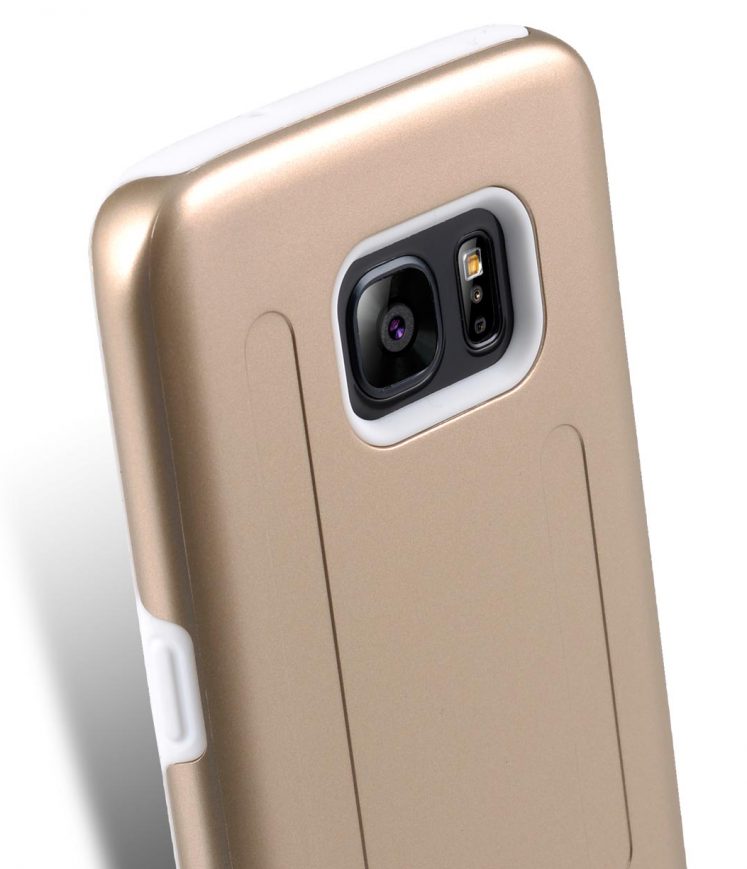 Kubalt double layer case for Samsung Galaxy S7 Edge - Gold / White