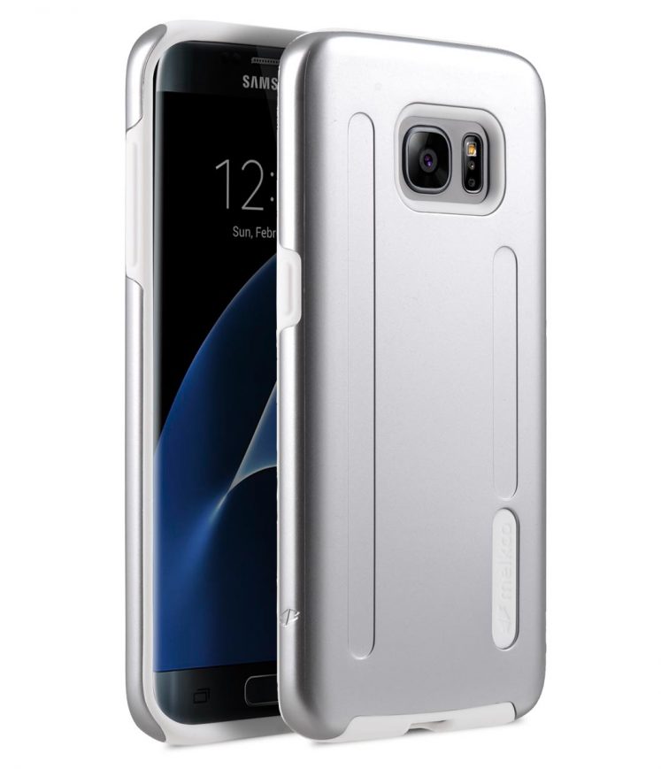 Kubalt double layer case for Samsung Galaxy S7 Edge - Silver / White