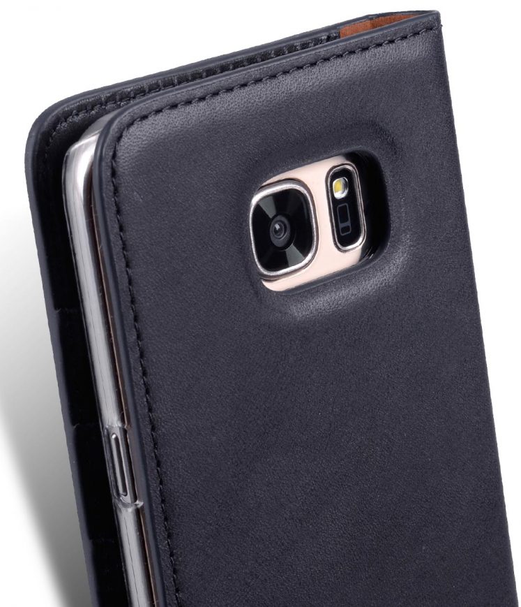 Melkco Italian Cowhide Leather Herman Series Book Style Case for Samsung Galaxy S7 (Italian Blue)