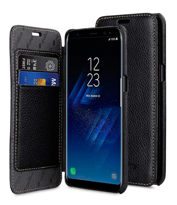Melkco Premium Leather Case for Samsung Galaxy S8 - Face Cover Book Type ( Black LC )