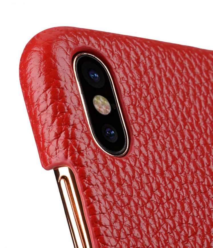 Premium Leather Card Slot Cover Case for Apple iPhone X - (Red LC)Ver.2