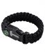5 in 1 Multi-Functional Survival Bracelet with Compass Whistle Buckle - Black