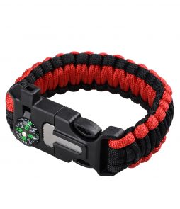 5 in 1 Multi-Functional Survival Bracelet with Compass Whistle Buckle