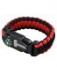5 in 1 Multi-Functional Survival Bracelet with Compass Whistle Buckle - Black/Red