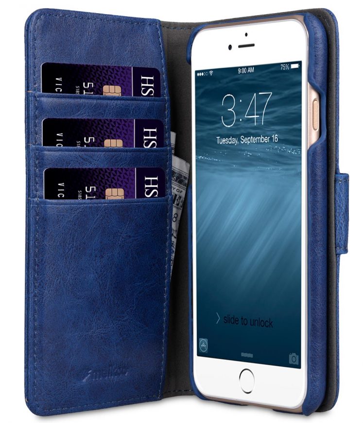 Melkco PU Leather Case for Apple iPhone 7 / 8 (4.7") - Alphard Type (Dark Blue PU)