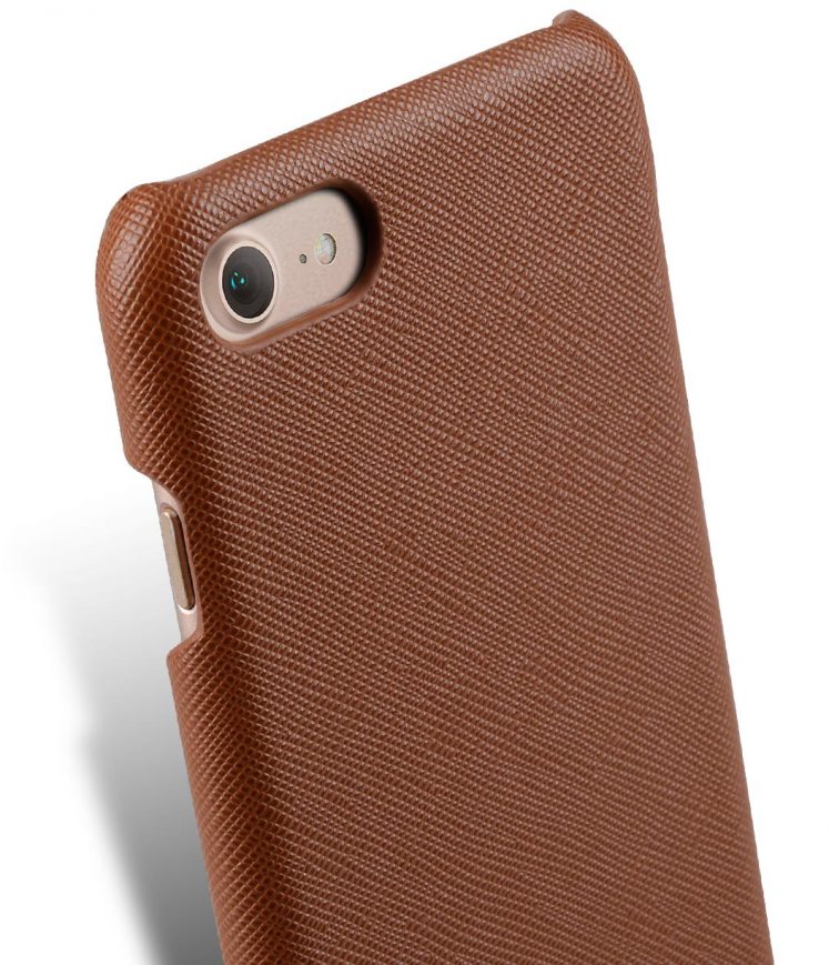 Melkco Mini PU Leather Snap Cover for Apple iPhone 7 (4.7") (Brown Cross Pattern PU)