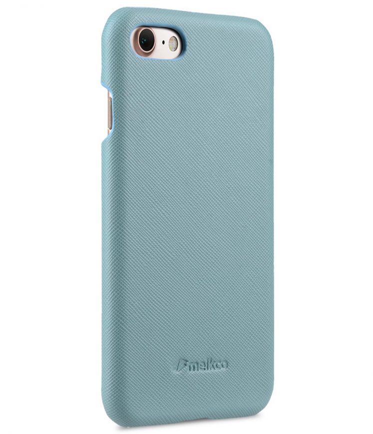 Melkco Mini PU Leather Snap Cover for Apple iPhone 7 (4.7") (Light Blue Cross Pattern PU)