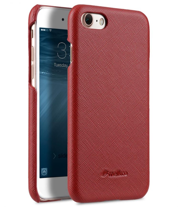 Melkco Mini PU Leather Snap Cover for Apple iPhone 7 (4.7") (Red Cross Pattern PU)