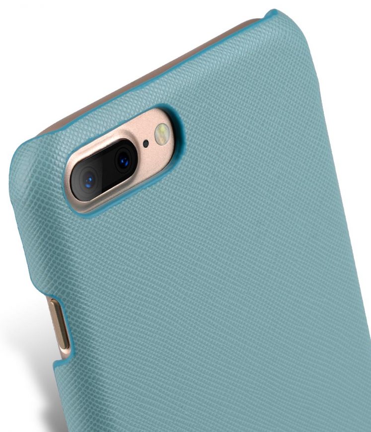 Melkco Mini PU Leather Snap Cover for Apple iPhone 7 Plus (5.5") (Light Blue Cross Pattern PU)