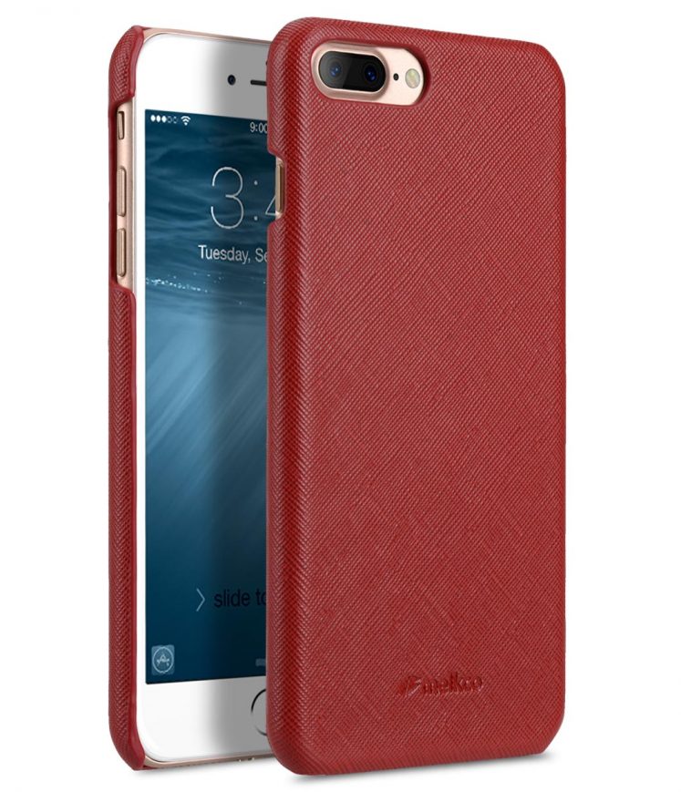 Melkco Mini PU Leather Snap Cover for Apple iPhone 7 Plus (5.5") (Red Cross Pattern PU)
