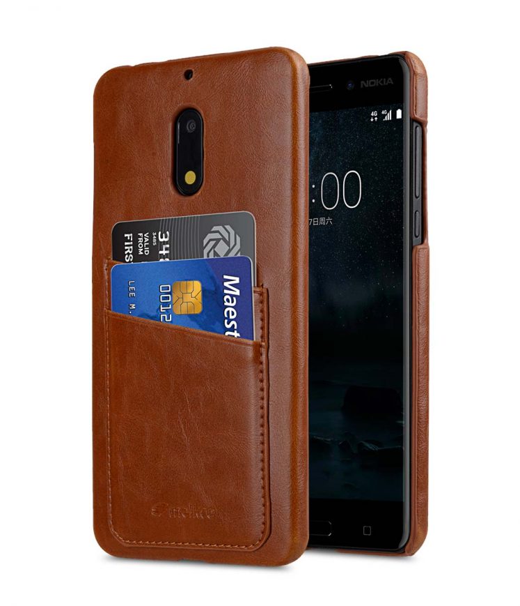 Mini PU Leather Dual Card Slots Snap Cover for Nokia 6