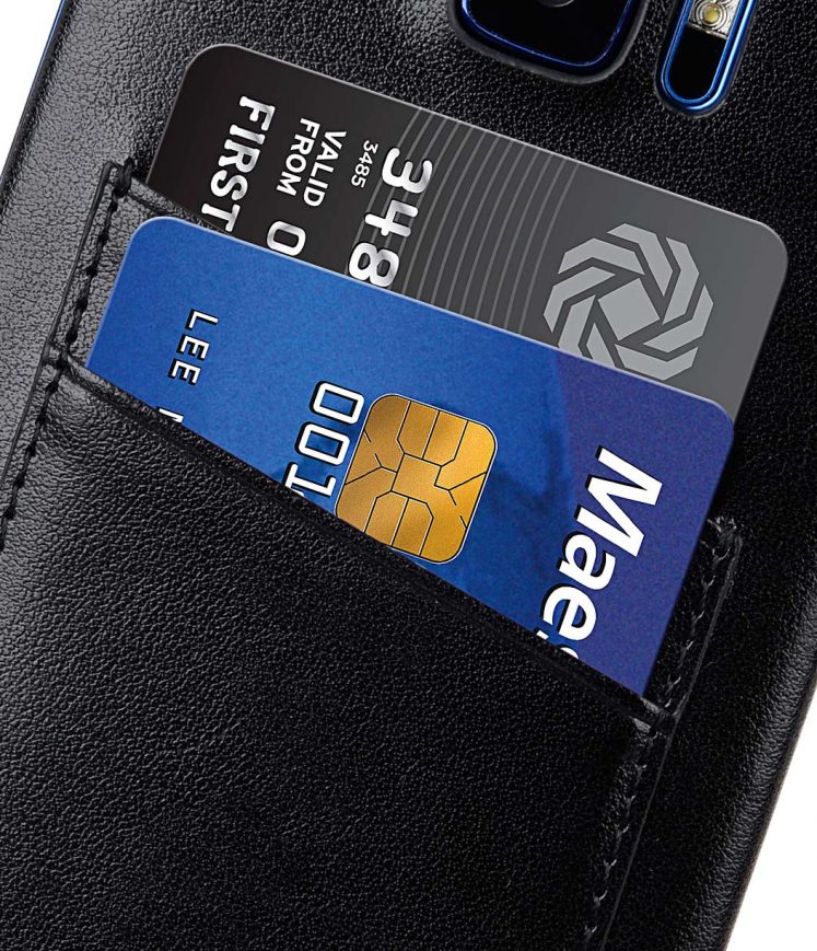 Mini PU Leather Dual Card Slots Snap Cover for HTC U Ultra - (Black PU)