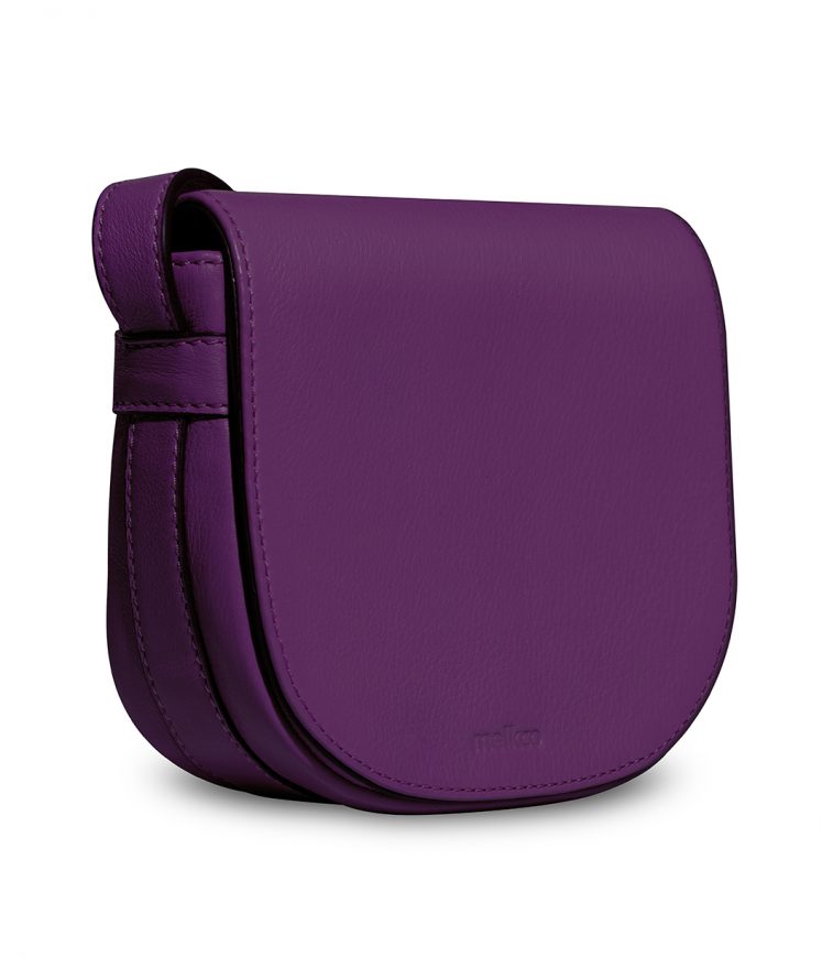 Melkco Blooming Series Mini Saddle Bag in Genuine Leather (Purple)