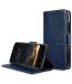 Premium Leather Case for Apple iPhone X - Wallet Book Clear Type Stand (Dark Blue LC)
