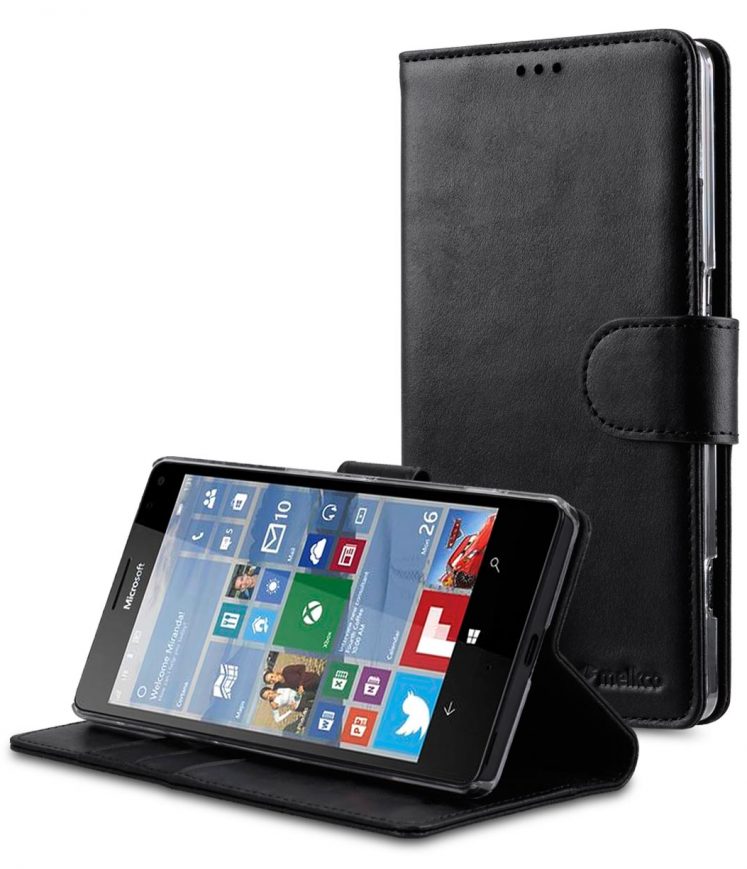 Melkco Premium Genuine Leather Case For Microsoft Lumia 950 XL - Wallet Book Type With Stand Function