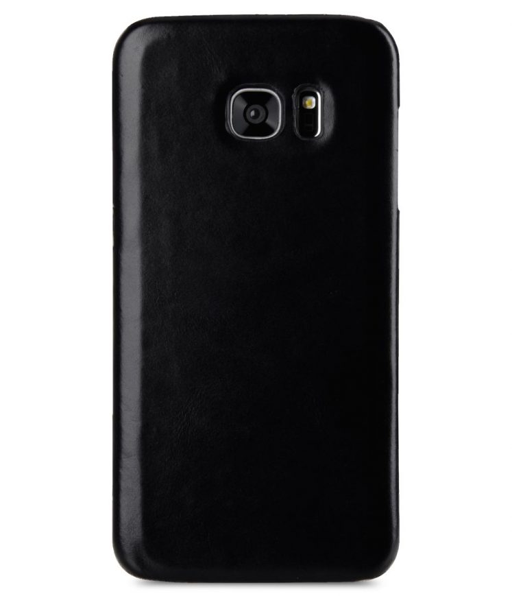 Premium Genuine Leather Autonomy Wallets Book Case For Samsung Galaxy S7 Edge(5.7") - Black Wax