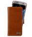 Premium Genuine Leather Autonomy Wallets Book Case For Samsung Galaxy S7 Edge(5.7") - Brown Wax